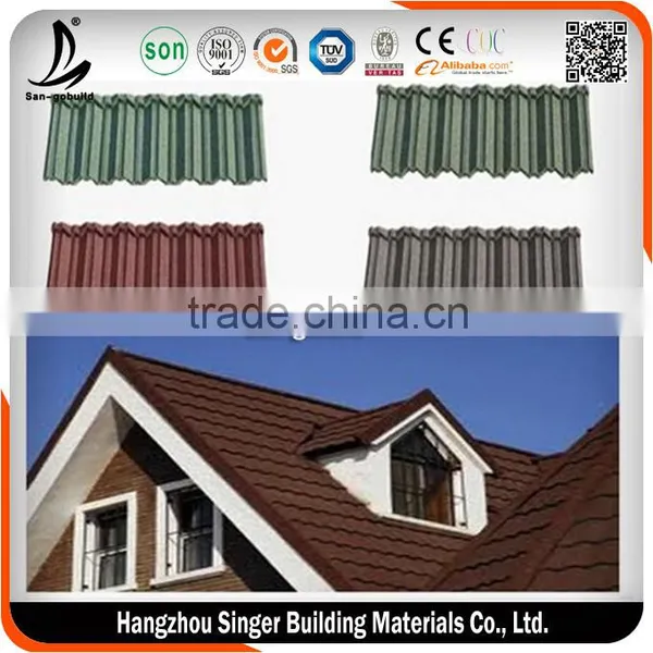 Black Color Classical Modern Stone Coated Metal Roofing Tile With Aluminum Zinc Sheet photo-5