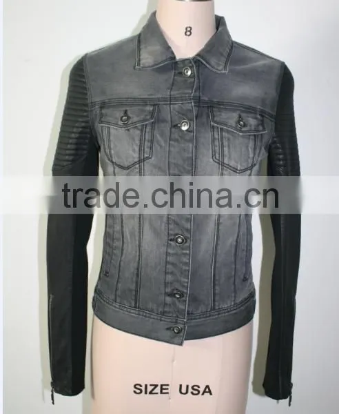 Women Spring Autumn PU Jeans Jacket Online Shopping photo-2