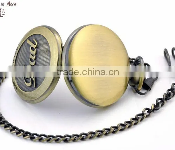 Wholesale Antique Brass Pocket Watch Necklace as Best Love for Dad photo-5