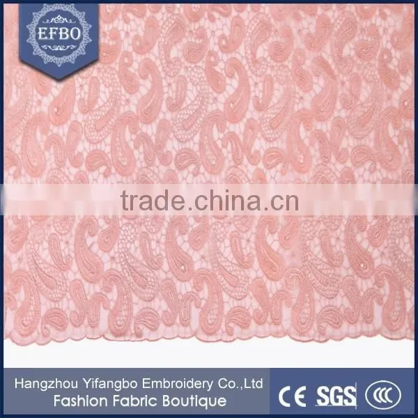 Latest Design French Lace Fabric 2016 Hot Sale Nigerian Wedding Dress Fabrics High Quality Net Lace With Beads photo-4