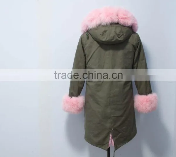 PC09 Army Green Women Long Style Parka Jacket photo-5