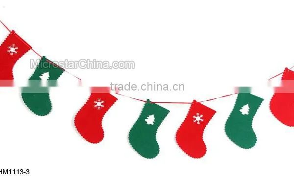 Mixed Color Christmas Santa Claus and Deer Non-woven Christmas Pull Flags Tree Holiday Party Hanging Decorations Ornament photo-5