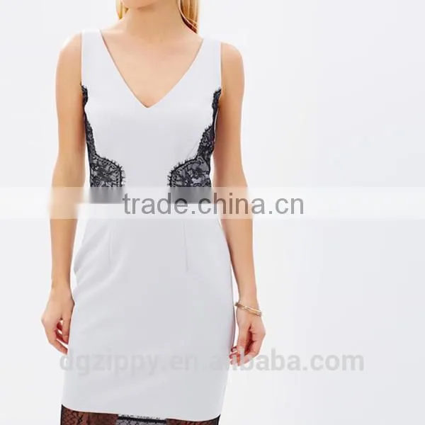 Wholesale Lace Insert Pencil Design Dress Women Clothes photo-4