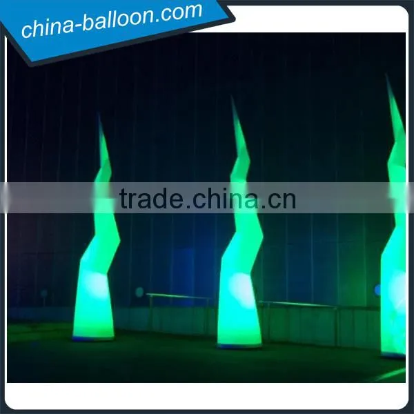 Factory Outlet 3m Color Changing Inflatable Lightning Model/ Led Tube Cone for Decoration