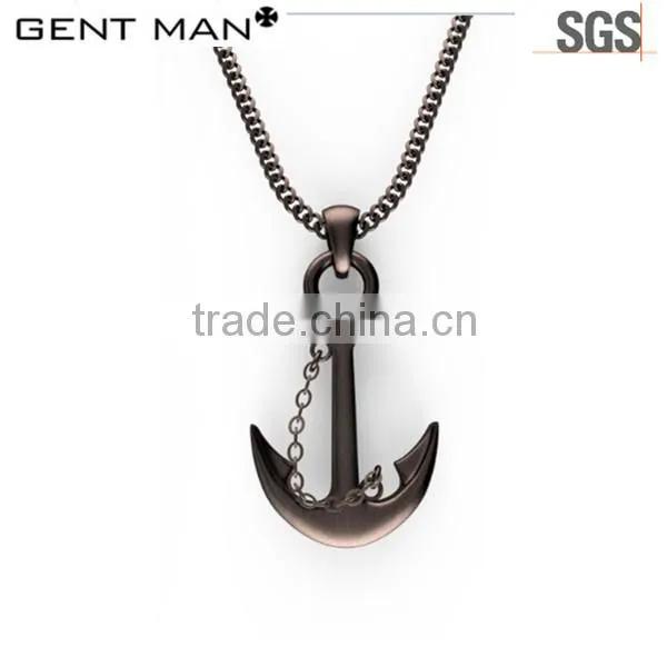 High Polished Anchor Pendant Stainless Steel Engrave Pendant photo-4