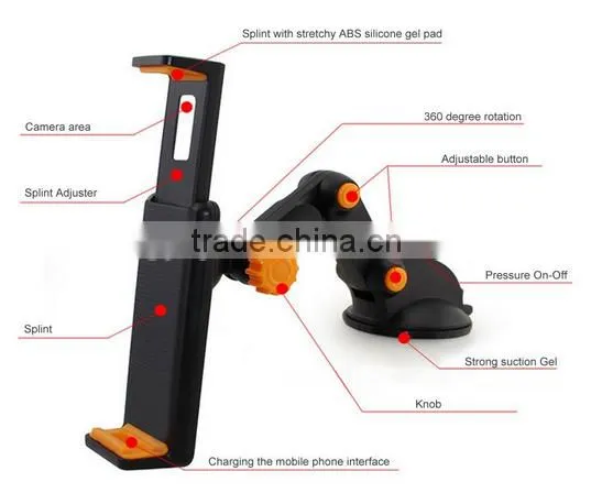 Sunction Mobile Phone Cradle Car Mount Holder, Car Seat Cup Holder for IPad Mini/glaxey Tab photo-5