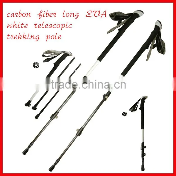 Xia Guang Three Sections Carbon Fiber Long EVA White Telescopic Trekking Pole Nordic Walking Stick photo-3