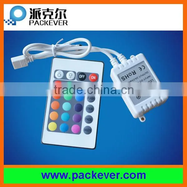 DC 5V-24V Input 6A Output 24 Keys IR Wireless Remote Control Rgb LED Controller photo-2