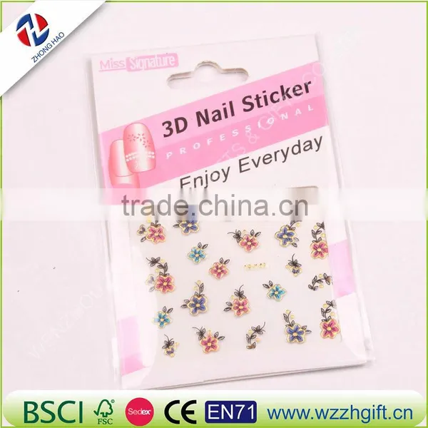 1Set Hot Gold 3D Nail Art Stickers Decals,Metallic Flowers Designs Stickers For Nails Art Decoration Tips Salon Accessory Tools photo-6