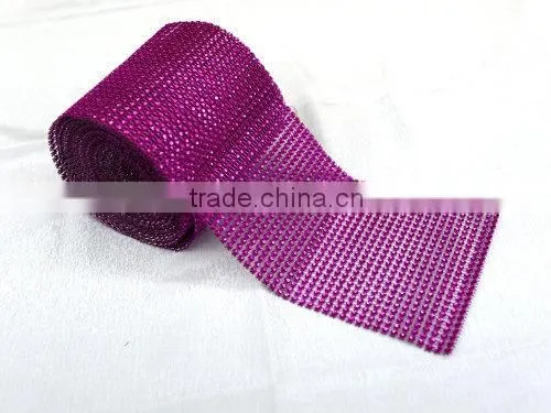 Fashion Silver Color Decorative Poly Mesh Ribbon Hot Diamante Style Ribbon Wrap Crafting Bridal photo-4