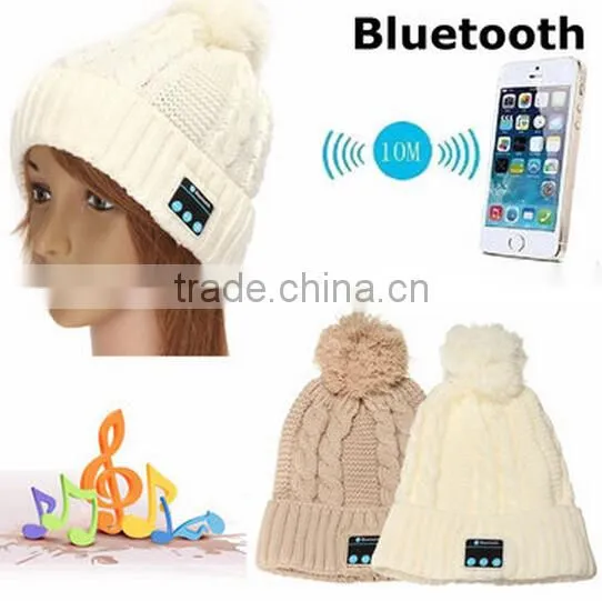 Soft Women Warm Hat Wireless Bluetooth Smart Cap / Bluetooth Music Hat / Bluetooth Headphone Hat photo-2