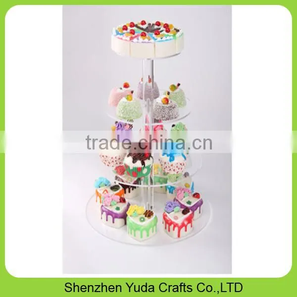 Fashion Table Top Colored Acrylic Wedding Cake Stand Acrylic Cake Stand for Sale photo-5