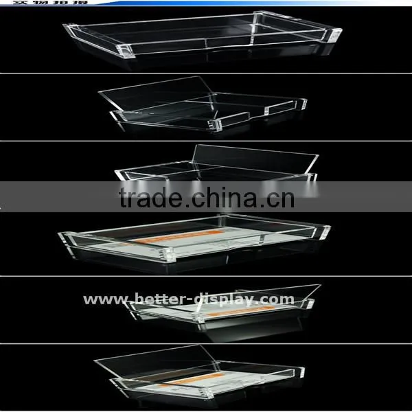 Custom acrylic desk organizer document tray