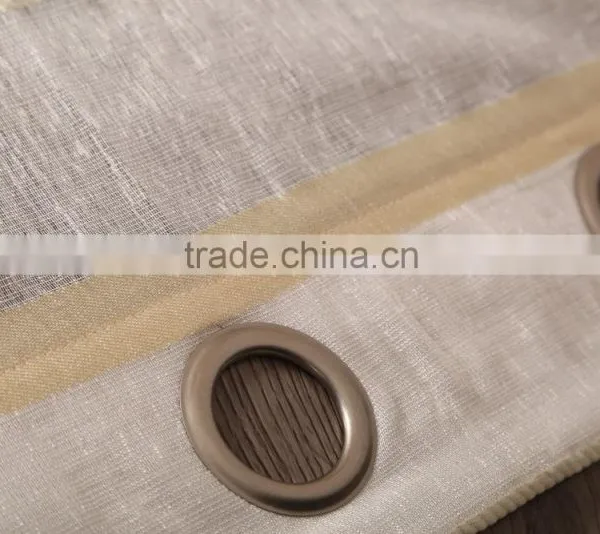 Elegant Strip New Design Sheer Curtain Panel Woven With Silver Metallic Yarn photo-6