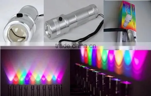 Special Gift Edison AAA Battery 3W High Power Color Changing RGB Led Flashlight photo-5