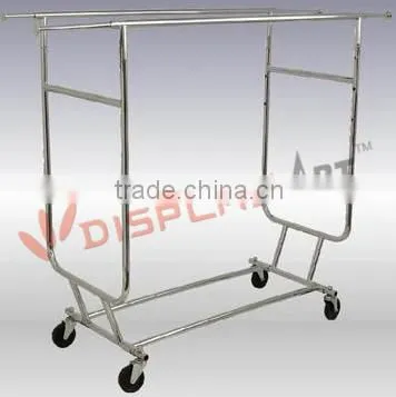 Factory Wholesale Double Rail Clothing Floor Display Rack