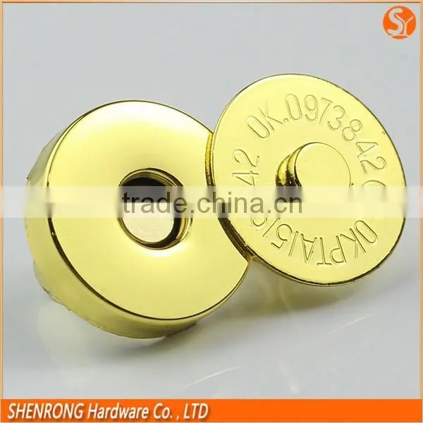 18mm Brushed Bronze Bag Snap Magnetic Snap Button in Brass and Iron Material photo-6