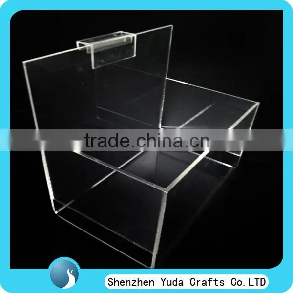 Slatwall Plastic Box Large Clear Wall Mounted Plastic Slatwall Display Shelf Bins