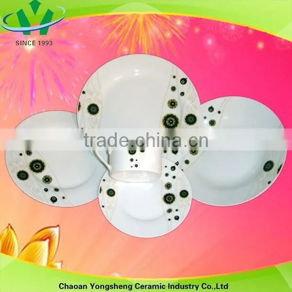 Black and White Hot Sale Porcelain Dinnerware for Hotel