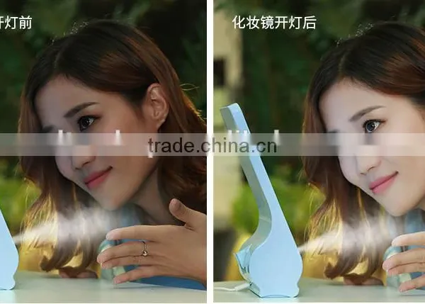 USB Desktop Makeup Mirror With LED Lamp/ Portable Mist Spray Apparatus photo-2