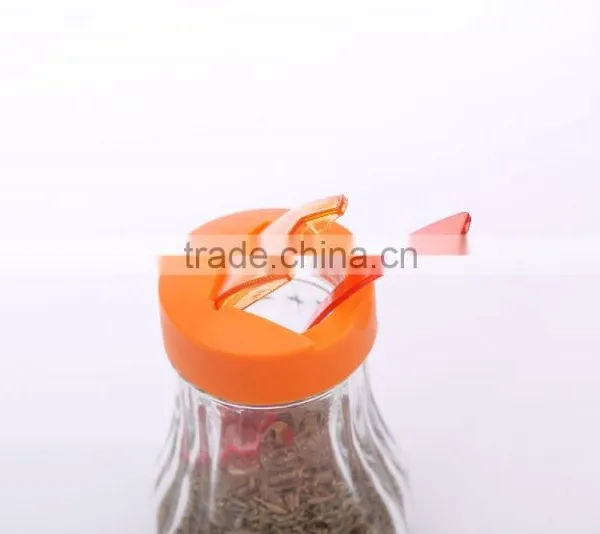 6oz Clear Glass Spice Jar With Decorative Screw Top Lid Plastic Spoon photo-3