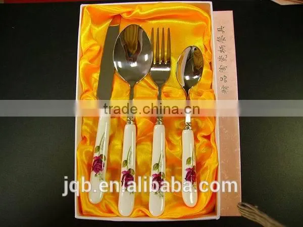 Porcelain Handle Flatware Set Stainless Steel Cutlery Set photo-2