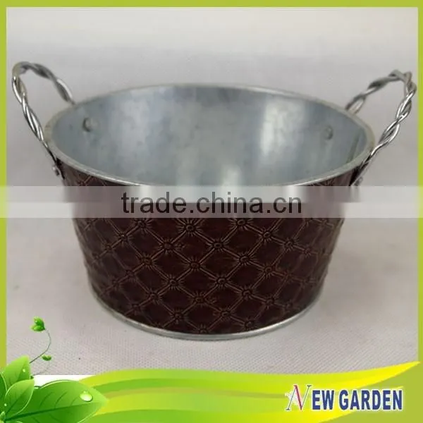 Handicraft Home Decor Display Leather and Metal Indoor Hanging Flower Pots photo-3
