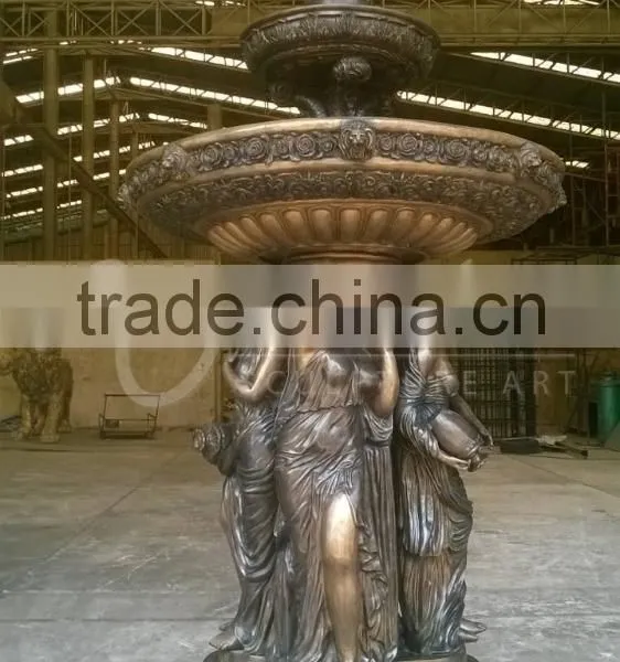 Outdoor Graden Decoration Sexy Girl Statue Copper Water Fountain photo-2