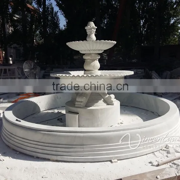 Stone Carving Outdoor Decoration Garden 3 Tier Marble Water Fountain Prices photo-2