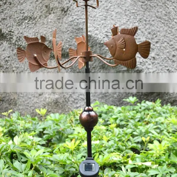 Free Sample 2017 New Design Solar Led Light Garden Wind Spinner for Atlanta Show photo-2