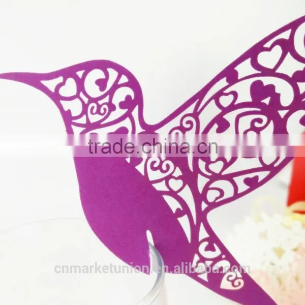 Paper Wine Glass Card Laser Cut Wedding Invitation Card photo-2