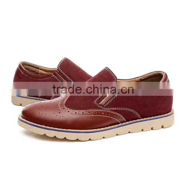 Wine Red Brogue Men Leather Shoes Relaxation Have Sample, High Quality Adults Casual Shoes Fashion for Men Business Fashion Styl photo-6