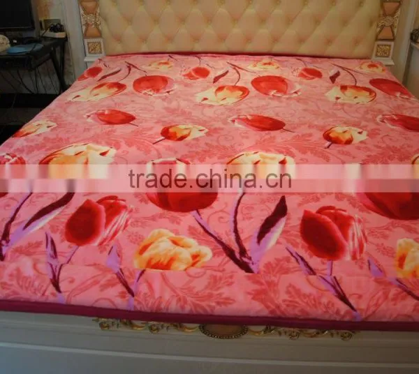 Beautiful Flower Print Flannel Blanket photo-2