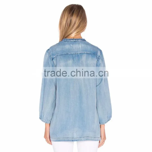 Ladies Fancy Jeans Top Lace Up Design photo-3