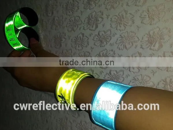 Popular Colored Printed Reflective Slap Bracelet for Running photo-2