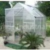 Silver / Green Durable Poly Compact Walk in Greenhouse With Powder Coated Metal Frame