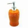 Ceramic Liquid Soap Dispenser in Orange, Double Rings Collection
