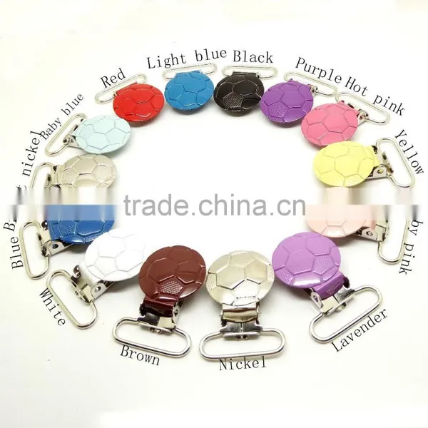 1" Pacifier Suspender Clips Custom Soccer Ball Suspender Clip Mixed Colors photo-5