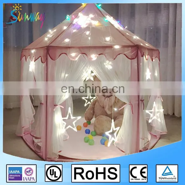 Pink Children Princess Castle Tent Kids Playing House photo-5