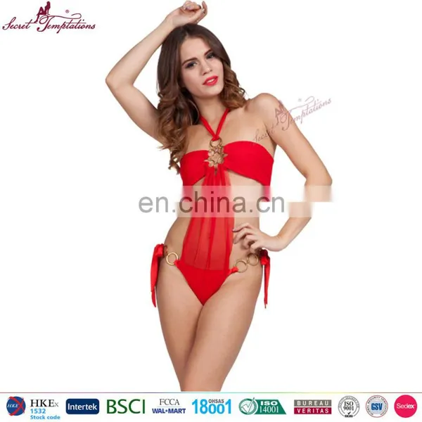 Secret Temptations Sexy Red Teddy Lingerie Sexy Bodysuit Womens Transparent Sexy Underwear