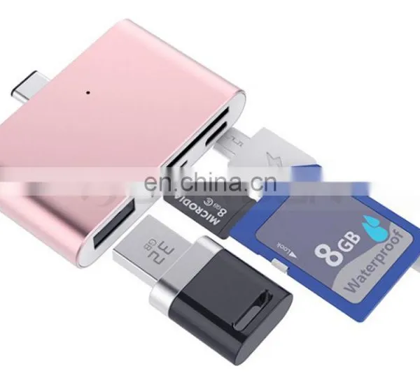 Digital Type C Card Reader USB C OTG USB 2.0 Hub/TF/SD Card Reader 4 IN 1 USB 3.1 With Micro USB Charging Port for MacBook photo-4