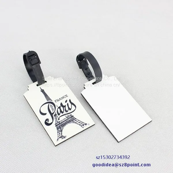 Heat Transfer Cute Suitcase Wooden Luggage Tags Flower Design ID Holder Identifier Luggage Label Gift photo-5