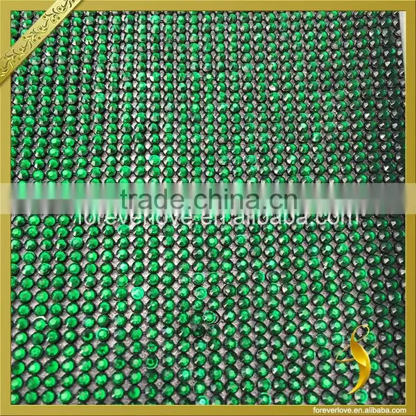 Fashion Beads Trimming Hotfix Crystal Green Rhinestone Mesh FRM-163 photo-2
