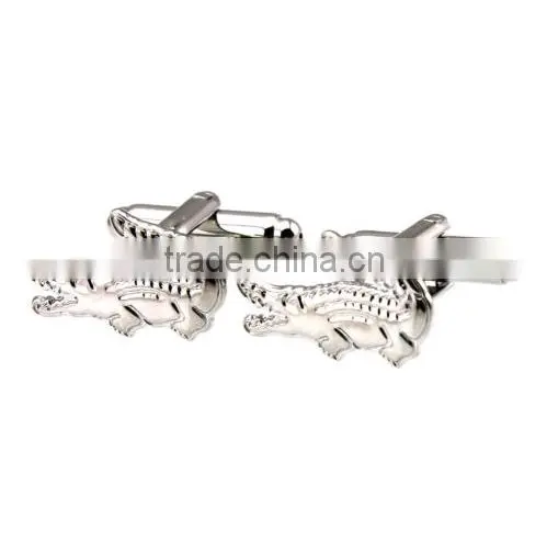 Men's Cufflinks New Crocodile Silver Cuff Lins for Shirt 18mm M3874 photo-2