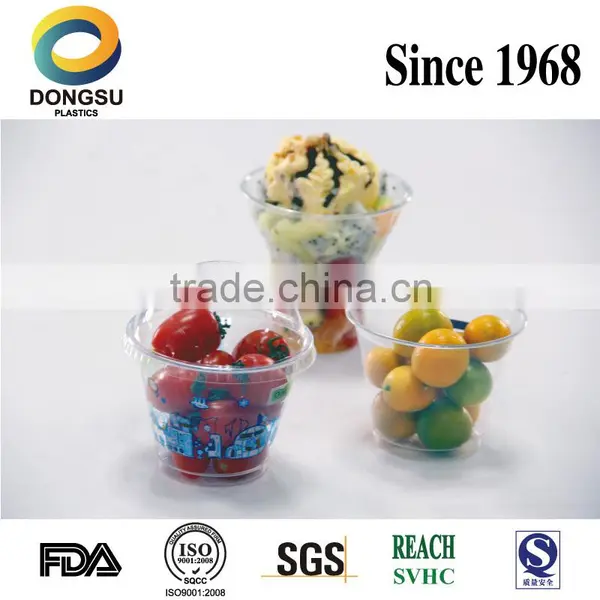 Take Away Tableware Plastic Smoothie Round Containers for Fruit or Vegetables Wholesale