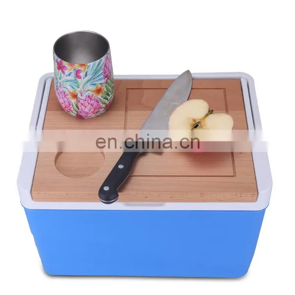 11L pu Foam Food Grade OEM Insulated Outdoor Picnic Cooler Box With Wooden Lid Portable Cooler Box Wholesale Eco Friendly Gint photo-3