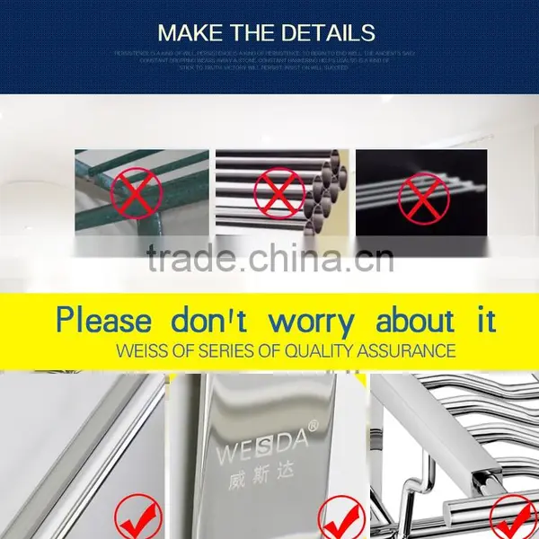 Wesda Stainless Steel and Alloy Bathroom Towel Shelf & Clothes Shelf A114 photo-6