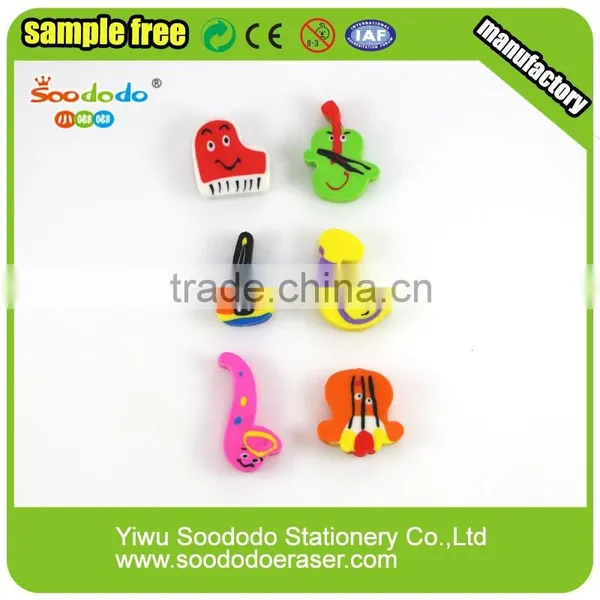 Novelty School 2D Extruded Music Shaped Flat Eraser Set photo-3