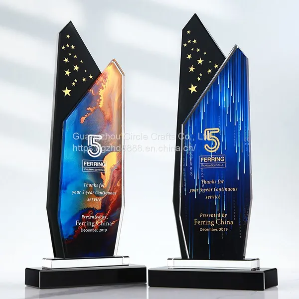 New Arrival Crystal Trophy Custom Content High Standard K9 Crystal Color is Rich Business Gift Crystal Glass Trophy photo-4