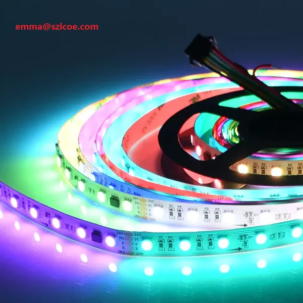DMX512 Full Color Digital RGB 512 60leds Flexible LED Strip 12V 24V Addressable RGB Flex Dmx512 LED Strip